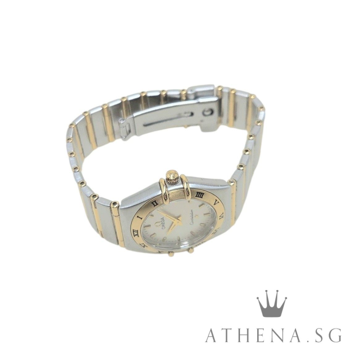 OMEGA HALF YELLOW GOLD CONSTELLATION LADIES "SILVER DIAL" QUARTZ 25.5MM WITH CERT DATED (01/2005) 1272.30.00 - Image 2