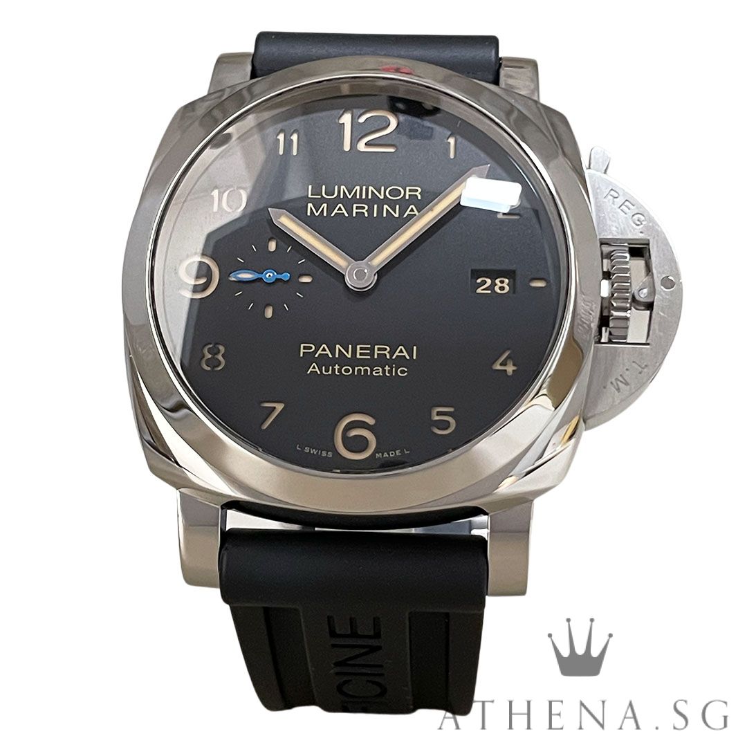 PANERAI LUMINOR MARINA 1950 3 DAYS AUTOMATIC 44MM "BLACK NUMERAL DIAL" WITH BOX & CERT DATED (12/2016) PAM01359