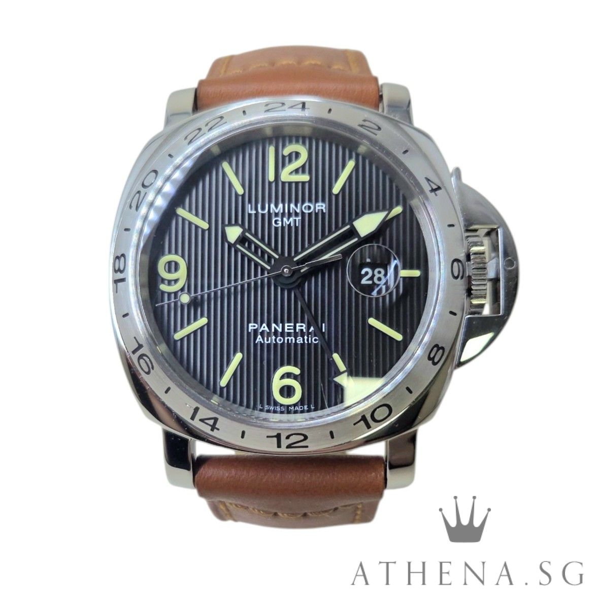 PANERAI LUMINOR GMT LIMITED EDITION 1000PCS 44MM "BLACK DIAL" WITH BOX & CERT DATED (09/2010) PAM029