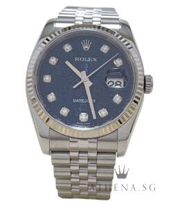 ROLEX OYSTER PERPETUAL DATEJUST 36 "V" SERIES "DARK BLUE JUBILEE DIAMOND DIAL" WITH BOX & CERT DATED (02/2010) 116234