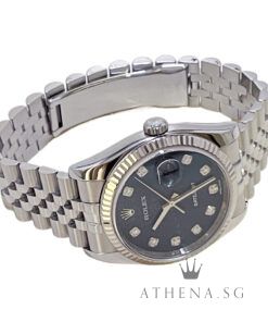 Alternative view of ROLEX OYSTER PERPETUAL DATEJUST 36 "V" SERIES "DARK BLUE JUBILEE DIAMOND DIAL" WITH BOX & CERT DATED (02/2010) 116234