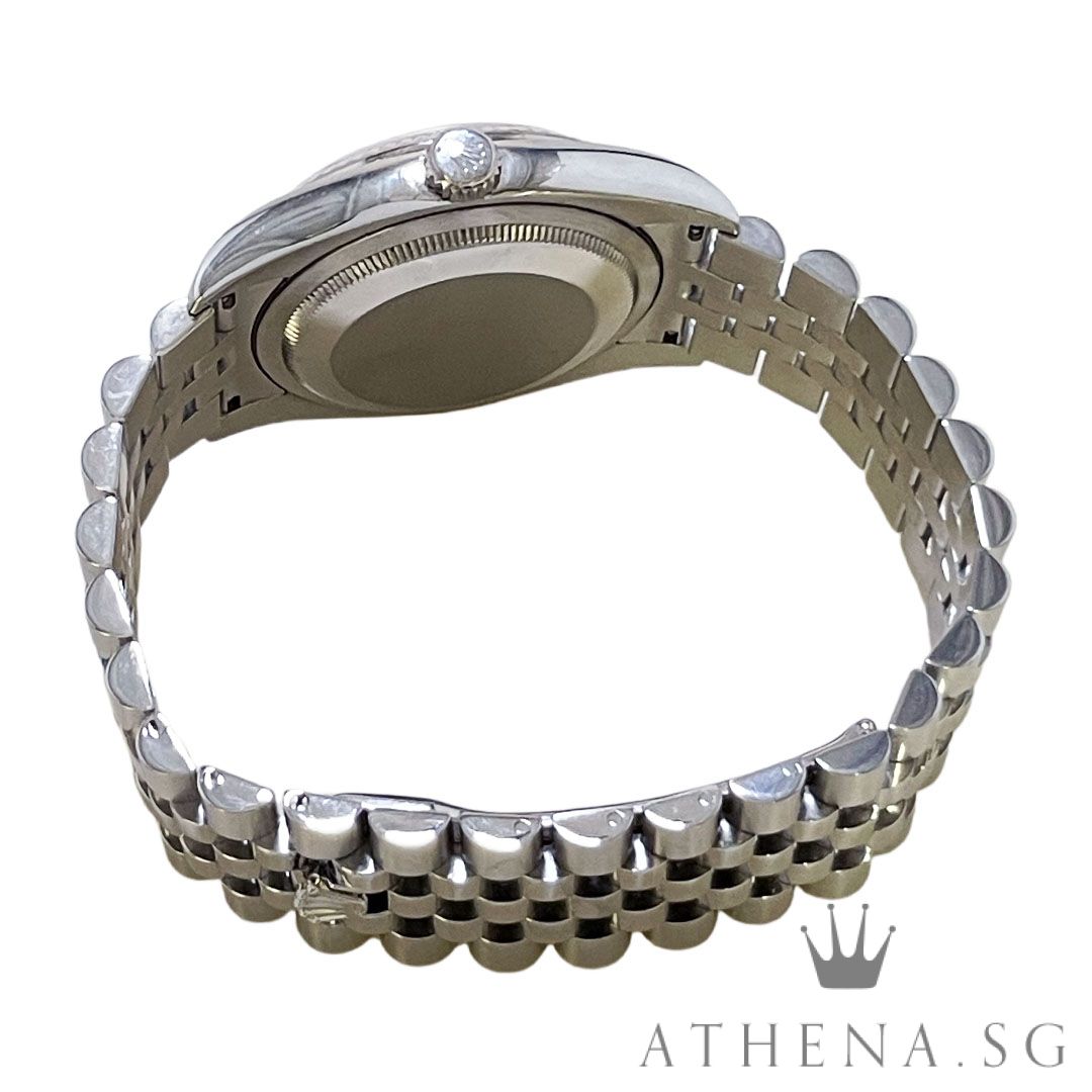 ROLEX OYSTER PERPETUAL DATEJUST 36 "V" SERIES "DARK BLUE JUBILEE DIAMOND DIAL" WITH BOX & CERT DATED (02/2010) 116234 - Image 3