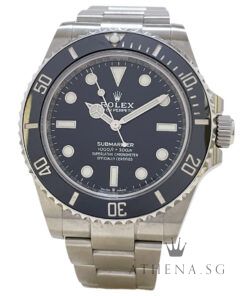 LIKE NEW!! UNPOLISHED!! ROLEX OYSTER PERPETUAL SUBMARINER NO-DATE CERAMIC 41MM "BLACK DIAL" WITH BOX & CERT DATED (09/2020) 124060LN