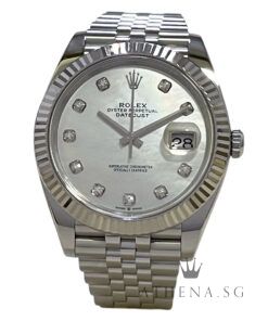 ROLEX MENS OYSTER PERPETUAL DATEJUST 41 "AN" SERIES "MOP DIAMOND DIAL" WITH BOX & CERT DATED (07/2020) 126334