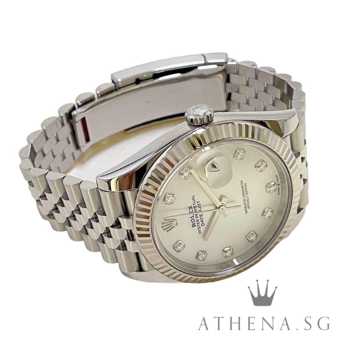 ROLEX MENS OYSTER PERPETUAL DATEJUST 41 "AN" SERIES "MOP DIAMOND DIAL" WITH BOX & CERT DATED (07/2020) 126334 - Image 2