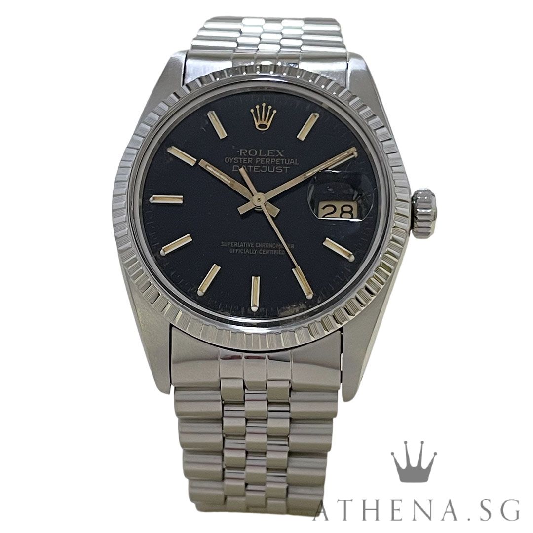 VINTAGE ROLEX MENS OYSTER PERPETUAL DATEJUST 36MM "8 MILLION" SERIES "BLACK INDEX DIAL" (WATCH ONLY)