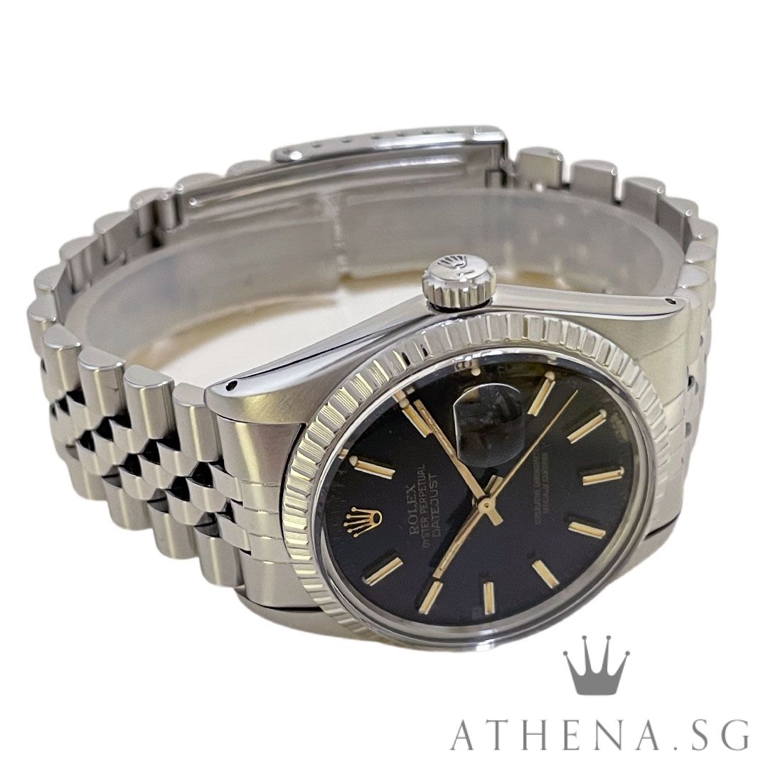 VINTAGE ROLEX MENS OYSTER PERPETUAL DATEJUST 36MM "8 MILLION" SERIES "BLACK INDEX DIAL" (WATCH ONLY) - Image 2