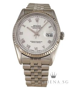 ROLEX MENS OYSTER PERPETUAL DATEJUST 36MM "S" SERIES "WHITE ROMAN DIAL" (WATCH ONLY) 16234