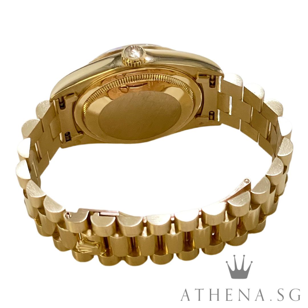 ROLEX 18K YELLOW GOLD OYSTER PERPETUAL DAY-DATE "S" SERIES "CHAMPAGNE DIAMOND DIAL" (WATCH ONLY) 18238 - Image 3