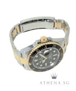 Alternative view of ROLEX 18K HALF YELLOW GOLD ROLESOR OYSTER PERPETUAL SUBMARINER DATE CERAMIC 40MM "AN" SERIES "BLACK DIAL" WITH BOX & CERT DATED (01/2014) 116613LN