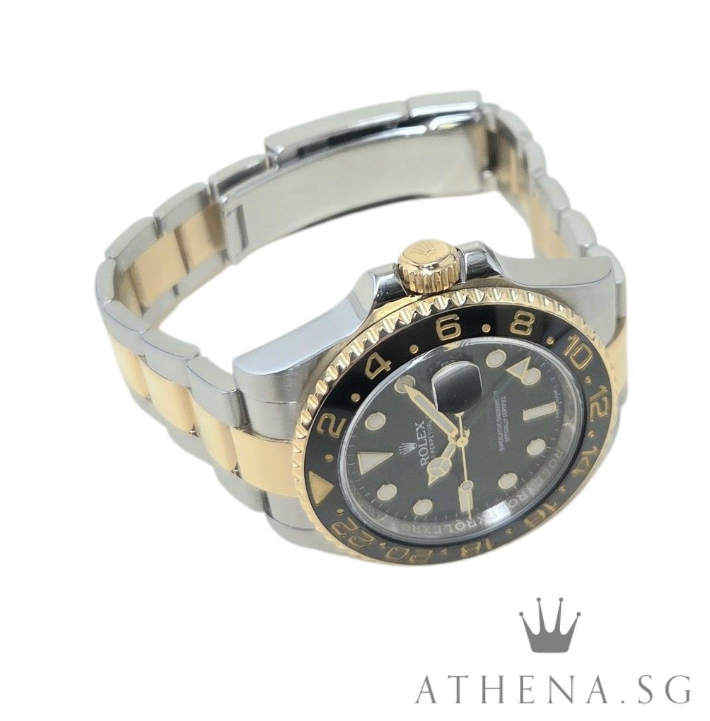 ROLEX 18K HALF YELLOW GOLD ROLESOR OYSTER PERPETUAL GMT MASTER II CERAMIC "AN" SERIES WITH BOX & CERT DATED (05/2018) 116713LN - Image 2
