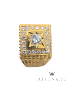18K YELLOW GOLD DIAMOND RING D20-0.30CTS 10.32G (SIZE 18) [NETT $3288.00]