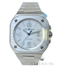UNWORN!! BELL & ROSS NOVELTIES 36MM MOTHER OF PEARL STEEL AUTOMATIC WITH BOX & CERT DATED (01/2026) [RETAIL $6,000 SGD] [STILL UNDER AGENT WARRANTY] BR05A.S.MPST