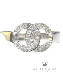 18K WG 2C DESIGN DIAMOND RING D22-0.12CTS 3.32G (SIZE 14) [NETT $698.00]