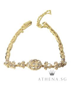 20K YG ANTIQUE DESIGN INTAN BRACELET 10.41G (LENGTH 14.5CM) [NETT $2,188.00]