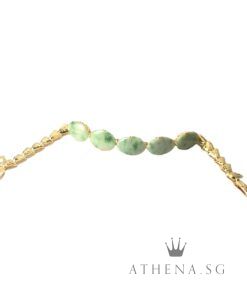 20K YG OVAL DESIGN JADE BRACELET 13.03G (LENGTH 16CM) [NETT $2,588.00]