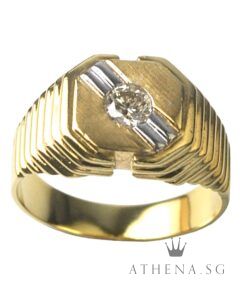 Alternative view of 18K 2 TONE FANCY DIAMOND RING D1-0.30CT 6.20G [SIZE 22] [NETT $1,388.00]