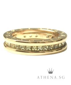 18K YG BVLGARI B.ZERO PERIDOTS ETERNITY RING 8.85G (SIZE 51) [NETT $3,900.00]
