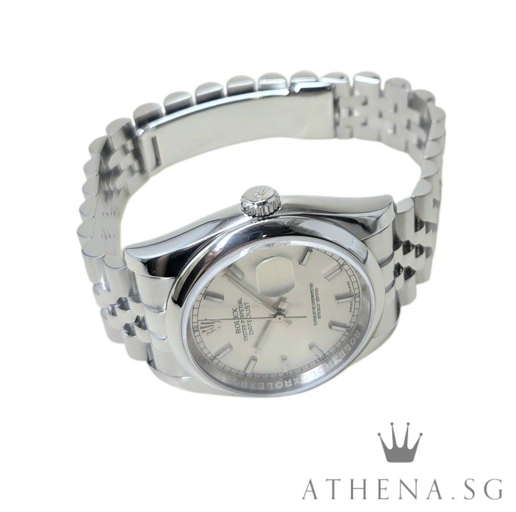 ROLEX MENS OYSTER PERPETUAL DATEJUST 36 "AN" SERIES "SILVER INDEX DIAL" WITH BOX & CERT DATED (06/2019) 116200 - Image 2