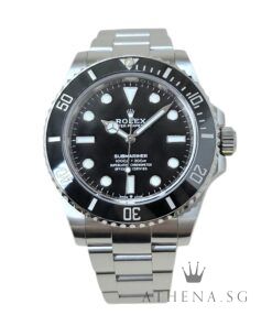 LIKE NEW!! UNPOLISHED!! ROLEX OYSTER PERPETUAL SUBMARINER NO-DATE CERAMIC 41MM "BLACK DIAL" WITH BOX & CERT DATED (01/2021) 124060LN