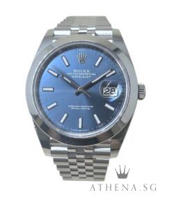 UNWORN!! ROLEX MENS OYSTER PERPETUAL DATEJUST 41 "AN" SERIES "BLUE INDEX DIAL" WITH BOX & CERT DATED (04/2026) (STILL UNDER AGENT WARRANTY) 126300