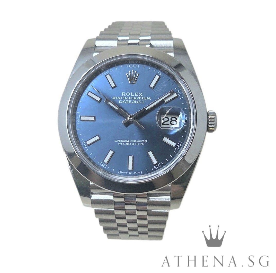 UNWORN!! ROLEX MENS OYSTER PERPETUAL DATEJUST 41 "AN" SERIES "BLUE INDEX DIAL" WITH BOX & CERT DATED (04/2026) (STILL UNDER AGENT WARRANTY) 126300