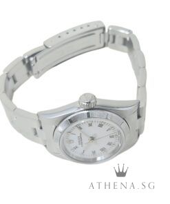 Alternative view of ROLEX OYSTER PERPETUAL LADIES 26 "U" SERIES "WHITE ROMAN DIAL" WITH BOX & CERT (UNDATED) 67230