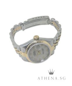 Alternative view of ROLEX 18K HALF YELLOW GOLD OYSTER PERPETUAL LADIES DATEJUST 26 "U" SERIES "CREAM JUBILEE DIAL" WITH BOX & CERT (UNDATED) 69173