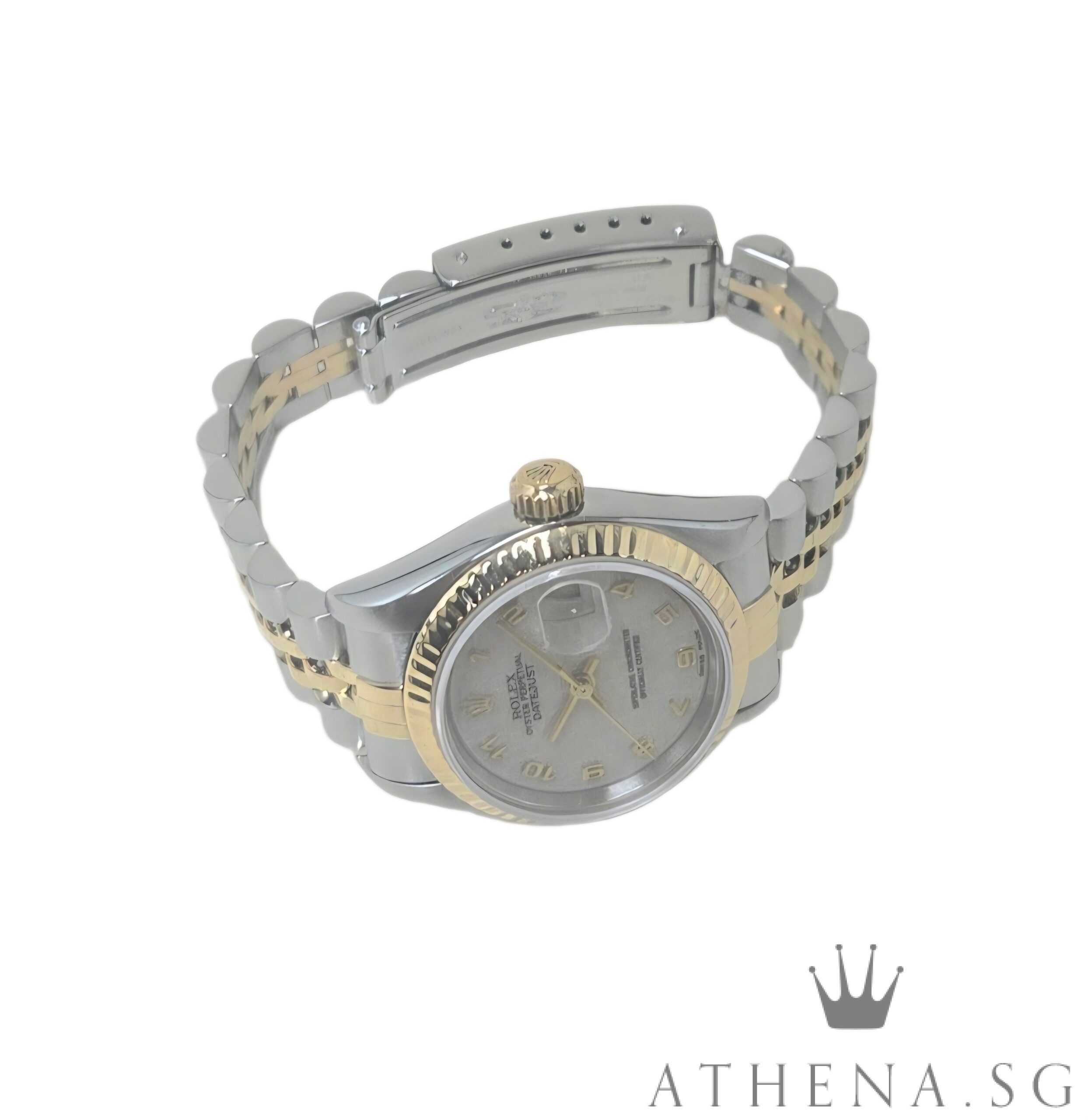 ROLEX 18K HALF YELLOW GOLD OYSTER PERPETUAL LADIES DATEJUST 26 "U" SERIES "CREAM JUBILEE DIAL" WITH BOX & CERT (UNDATED) 69173 - Image 2