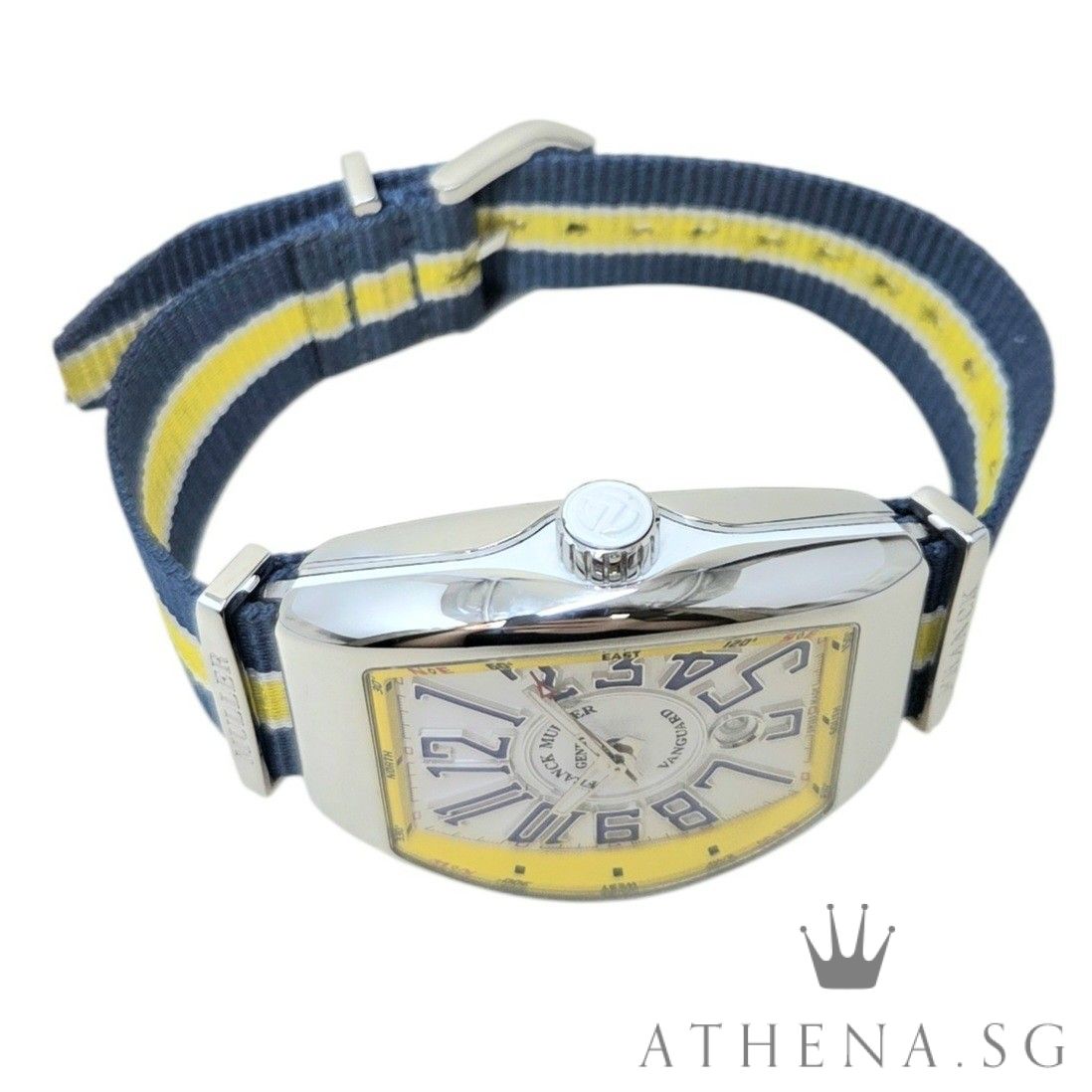 LIMITED EDITION SINCERE 28 PIECES!! FRANCK MULLER VANGUARD STEEL V45 AUTOMATIC " WHITE DIAL BLUE NUMERAL " WITH BOX & CERT DATED (11/2020) V45 SC DT LTD AC - Image 2