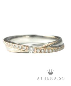 18K 2 TONE GOLD DIAMOND RING D20-0.15CTS 3.76G (SIZE 13) [FROM DESTINEE LEE HWA] [NETT $798.00]