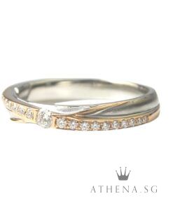 Alternative view of 18K 2 TONE GOLD DIAMOND RING D20-0.15CTS 3.76G (SIZE 13) [FROM DESTINEE LEE HWA] [NETT $798.00]
