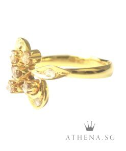 Alternative view of 12K YG ANTIQUE DESIGN FLOWER INTAN RING 2.48G (SIZE 13.5) [NETT $580.00]