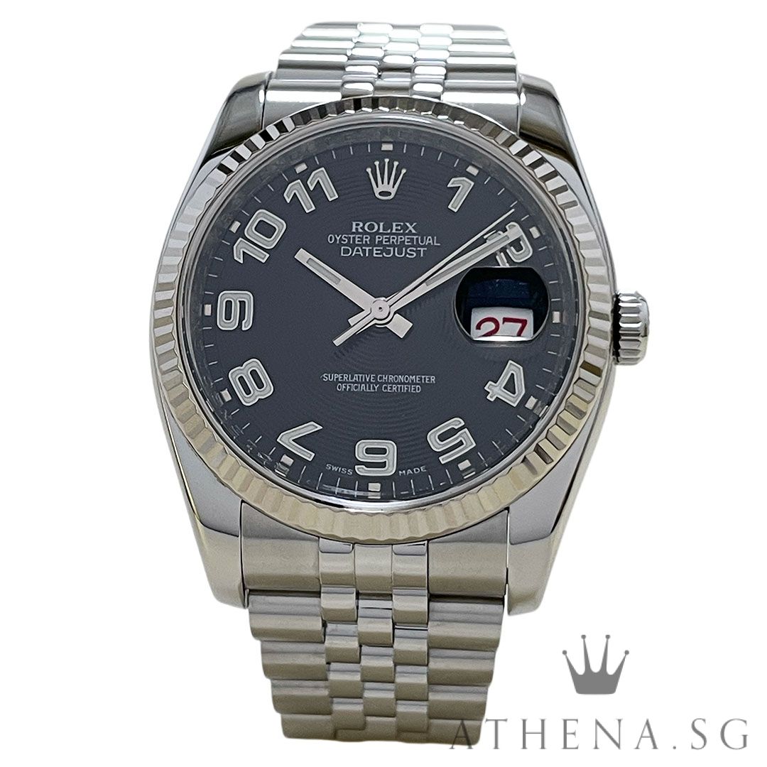 ROLEX OYSTER PERPETUAL DATEJUST 36 "AN" SERIES "BLACK CONCENTRIC NUMERAL DIAL" (WATCH ONLY) 116234