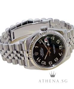 Alternative view of ROLEX OYSTER PERPETUAL DATEJUST 36 "AN" SERIES "BLACK CONCENTRIC NUMERAL DIAL" (WATCH ONLY) 116234