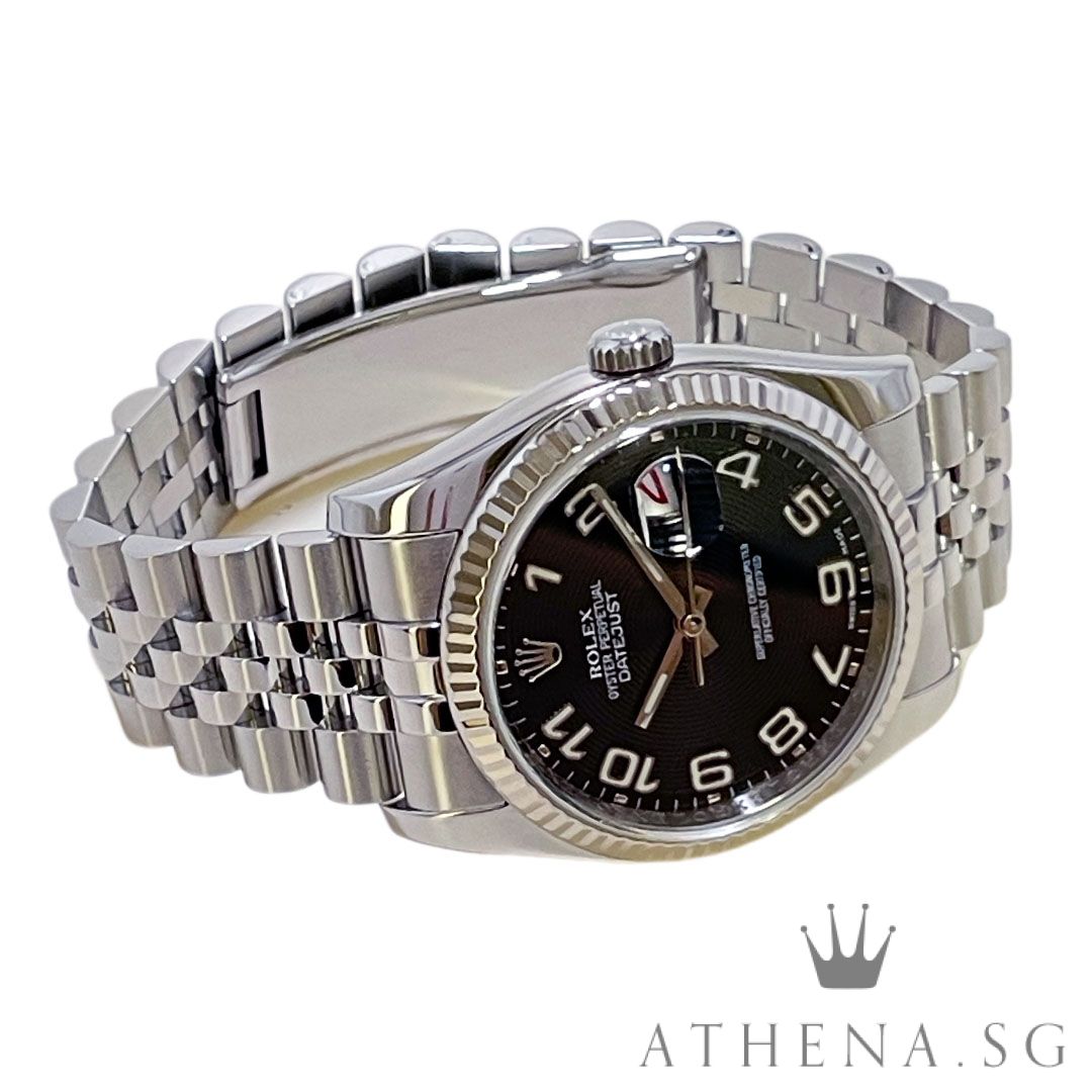 ROLEX OYSTER PERPETUAL DATEJUST 36 "AN" SERIES "BLACK CONCENTRIC NUMERAL DIAL" (WATCH ONLY) 116234 - Image 2