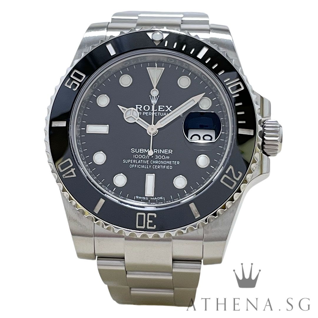 ROLEX OYSTER PERPETUAL DATE SUBMARINER CERAMIC "AN" SERIES "BLACK DIAL" WITH BOX & CERT DATED (06/2019) (ROLEX SERVICE WARRANTY TILL 06/2028) 116610LN