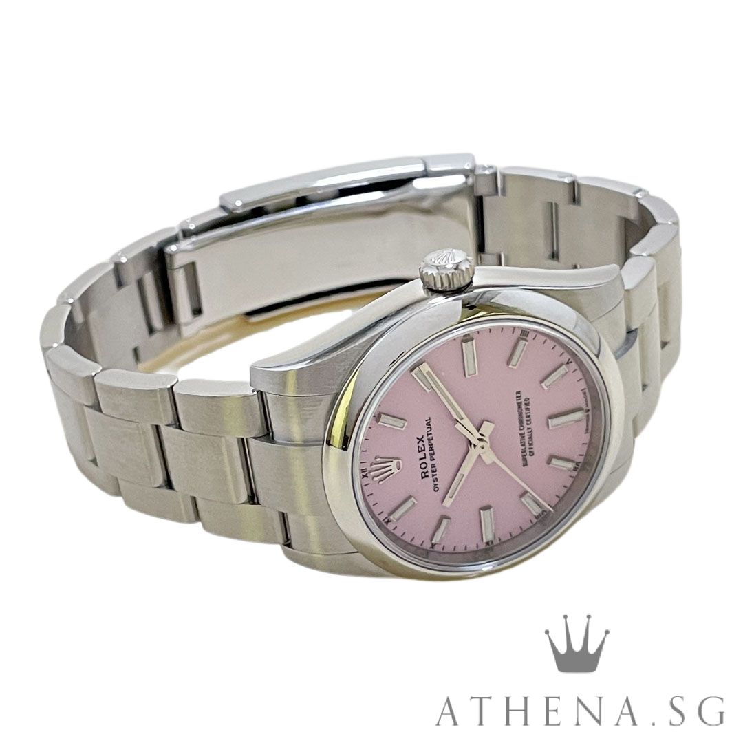 UNWORN!! ROLEX OYSTER PERPETUAL 34 "AN" SERIES "CANDY PINK INDEX DIAL" WITH BOX & CERT DATED (06/2026) (STILL UNDER AGENT WARRANTY) 124200 - Image 2