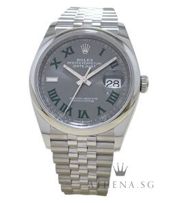 UNWORN!! ROLEX OYSTER PERPETUAL MENS DATEJUST 36MM "AN" SERIES "WIMBLEDON SLATE GREY ROMAN DIAL" WITH BOX & CERT DATED (12/2025) (STILL UNDER AGENT WARRANTY) 126200