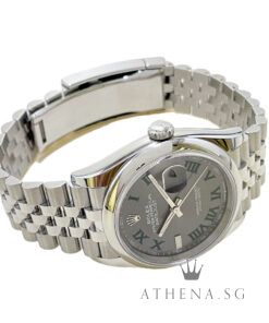 Alternative view of UNWORN!! ROLEX OYSTER PERPETUAL MENS DATEJUST 36MM "AN" SERIES "WIMBLEDON SLATE GREY ROMAN DIAL" WITH BOX & CERT DATED (12/2025) (STILL UNDER AGENT WARRANTY) 126200