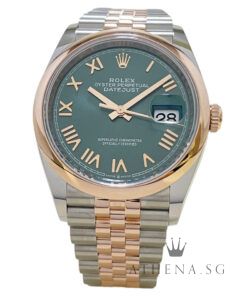 UNWORN!! ROLEX EVEROSE ROLESOR OYSTER PERPETUAL DATEJUST 36 "AN" SERIES "MINT GREEN ROMAN DIAL" WITH BOX & CERT DATED (06/2026) (STILL UNDER AGENT WARRANTY) 126201