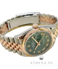 Alternative view of UNWORN!! ROLEX EVEROSE ROLESOR OYSTER PERPETUAL DATEJUST 36 "AN" SERIES "MINT GREEN ROMAN DIAL" WITH BOX & CERT DATED (06/2026) (STILL UNDER AGENT WARRANTY) 126201