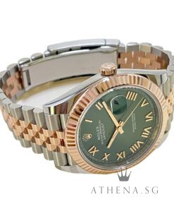 Alternative view of UNWORN!! ROLEX EVEROSE ROLESOR OYSTER PERPETUAL DATEJUST 41 "AN" SERIES "MINT GREEN ROMAN DIAL" WITH BOX & CERT DATED (06/2026) (STILL UNDER AGENT WARRANTY) 126331