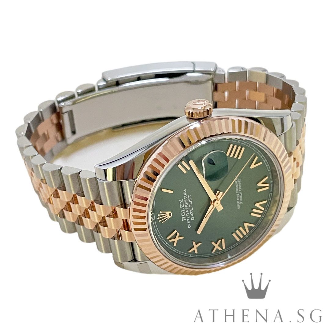 UNWORN!! ROLEX EVEROSE ROLESOR OYSTER PERPETUAL DATEJUST 41 "AN" SERIES "MINT GREEN ROMAN DIAL" WITH BOX & CERT DATED (06/2026) (STILL UNDER AGENT WARRANTY) 126331 - Image 2