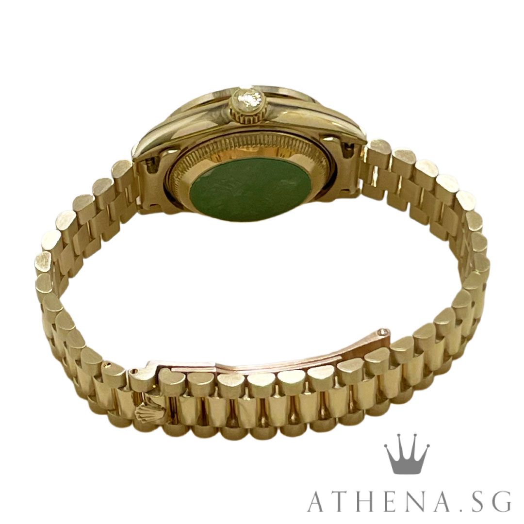 ROLEX 18K YELLOW GOLD OYSTER PERPETUAL LADIES DATEJUST 26MM "E" SERIES "CHAMPAGNE DIAMOND DIAL" WITH BOX & CERT DATED (01/1994) 69078 - Image 3