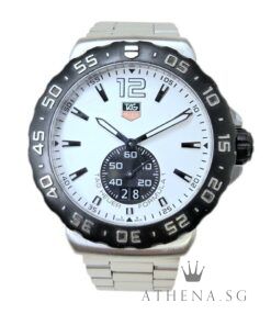 TAG HEUER FORMULA 1 GRANDE DATE 42MM MENS QUARTZ "WHITE DIAL" WITH CERT AND POUCH DATED (02/2021) WAU1111.BA0858