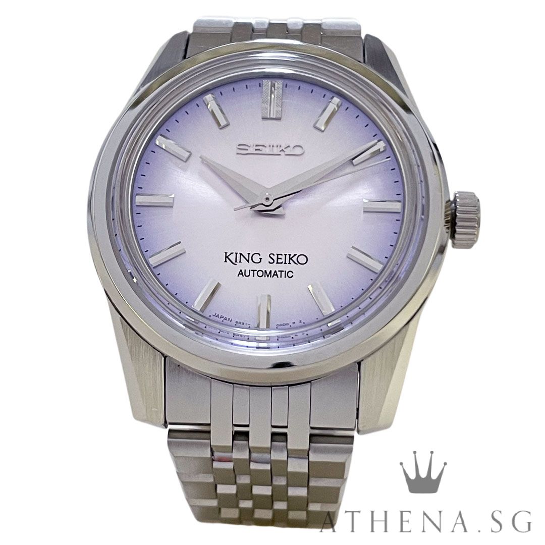 KING SEIKO AUTOMATIC WINDING 37MM "TENJIN-FUJI VIOLET DIAL" WITH BOX & CERT DATED (06/2023) REF SPB291