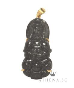916 YG GUAN YIN DESIGN NEPHRITES PENDANT 12.30G [WITH CERT] [NETT $798.00]
