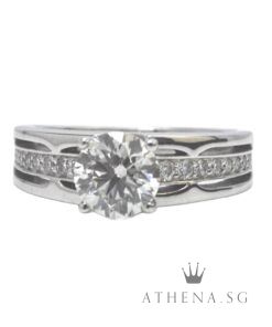 18K WG DIAMOND RING D1-1.17CTS D16-0.20CTS 6.35G (SIZE 11) [WITH CERT] [COLOR I TO J] [VS2] [NETT $6,988.00] [FROM HEARTS ON FIRE]