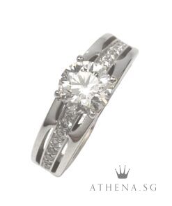 Alternative view of 18K WG DIAMOND RING D1-1.17CTS D16-0.20CTS 6.35G (SIZE 11) [WITH CERT] [COLOR I TO J] [VS2] [NETT $6,988.00] [FROM HEARTS ON FIRE]